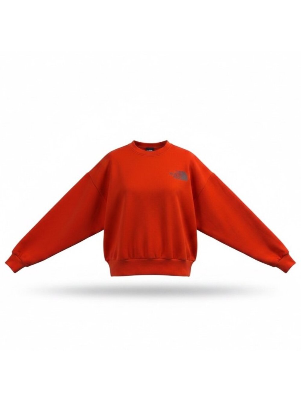 The North Face Womens Orange Cropped Long Sleeve Sweatshirt Logo Casual Sz XS